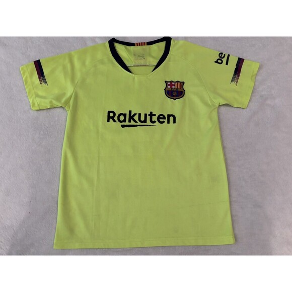 Lionel Messi Barcelona Jersey Size 26 Rakuten Futbol Kit Yellow FCB Soccer - Picture 1 of 7